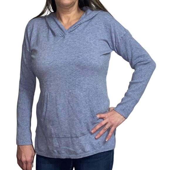 Sz.M*Miley Cyrus*Heather Blue Sweater/Hoodie--Kangaroo Pocket - Picture 1 of 7